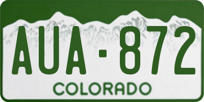 CO license plate AUA872