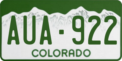 CO license plate AUA922