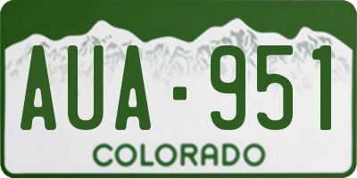 CO license plate AUA951