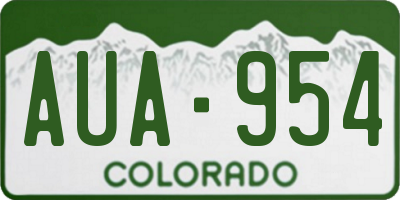 CO license plate AUA954