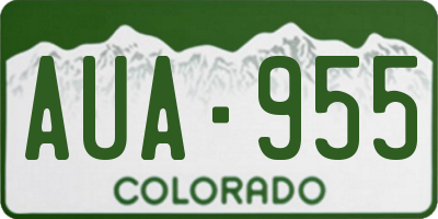 CO license plate AUA955