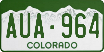 CO license plate AUA964