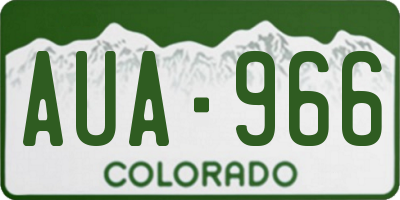 CO license plate AUA966