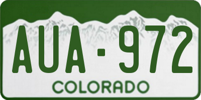 CO license plate AUA972
