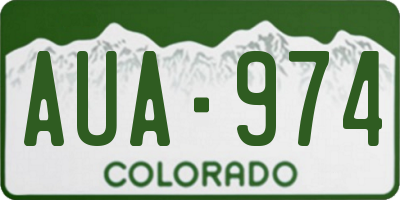 CO license plate AUA974