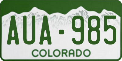 CO license plate AUA985