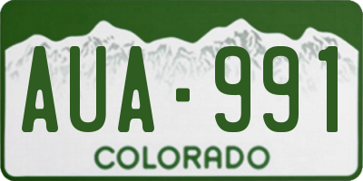CO license plate AUA991