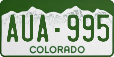 CO license plate AUA995