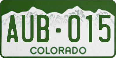 CO license plate AUB015