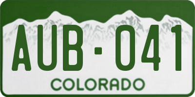 CO license plate AUB041