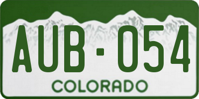 CO license plate AUB054
