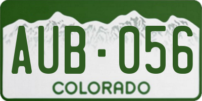 CO license plate AUB056