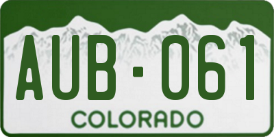 CO license plate AUB061