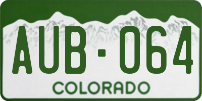CO license plate AUB064