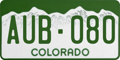 CO license plate AUB080
