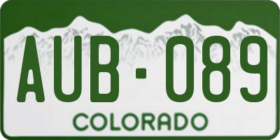 CO license plate AUB089