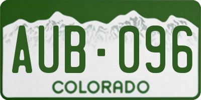 CO license plate AUB096
