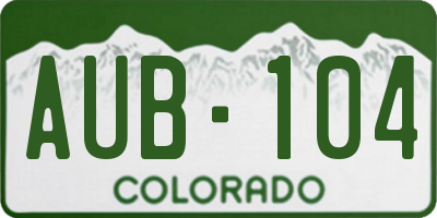 CO license plate AUB104