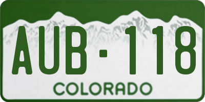 CO license plate AUB118