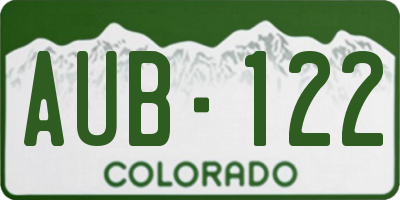 CO license plate AUB122