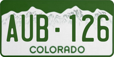 CO license plate AUB126
