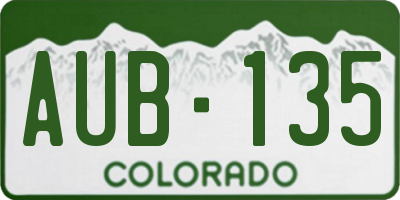 CO license plate AUB135