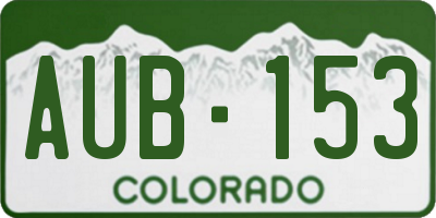 CO license plate AUB153