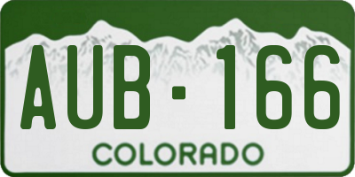 CO license plate AUB166