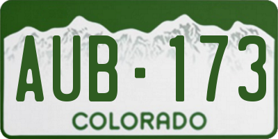 CO license plate AUB173