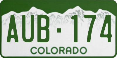 CO license plate AUB174