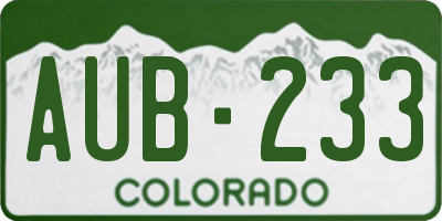 CO license plate AUB233