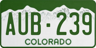 CO license plate AUB239