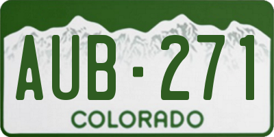 CO license plate AUB271
