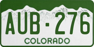CO license plate AUB276