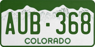 CO license plate AUB368