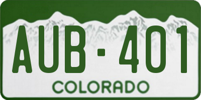 CO license plate AUB401