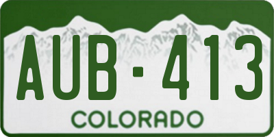 CO license plate AUB413