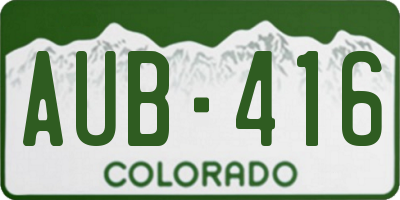 CO license plate AUB416
