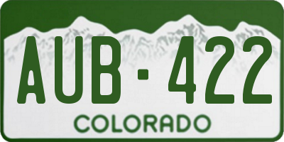 CO license plate AUB422