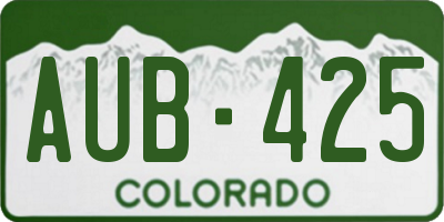 CO license plate AUB425