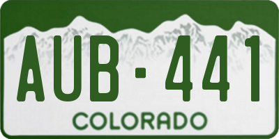 CO license plate AUB441