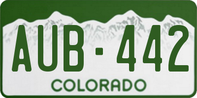 CO license plate AUB442