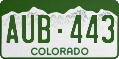 CO license plate AUB443