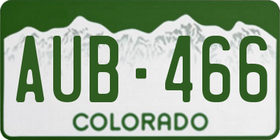 CO license plate AUB466