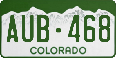 CO license plate AUB468