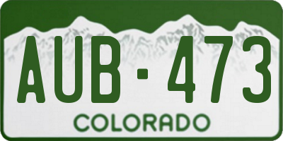 CO license plate AUB473