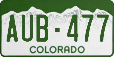 CO license plate AUB477