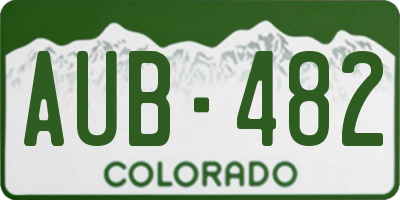 CO license plate AUB482