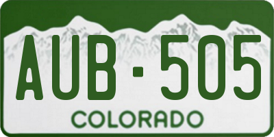 CO license plate AUB505