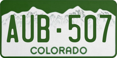 CO license plate AUB507
